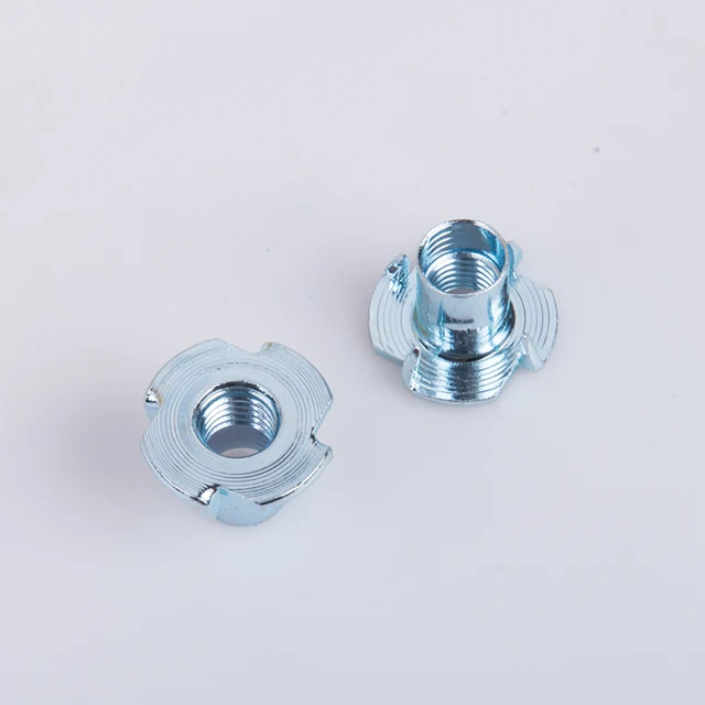 carbon steel threaded cold forging insert 4 prong furniture t