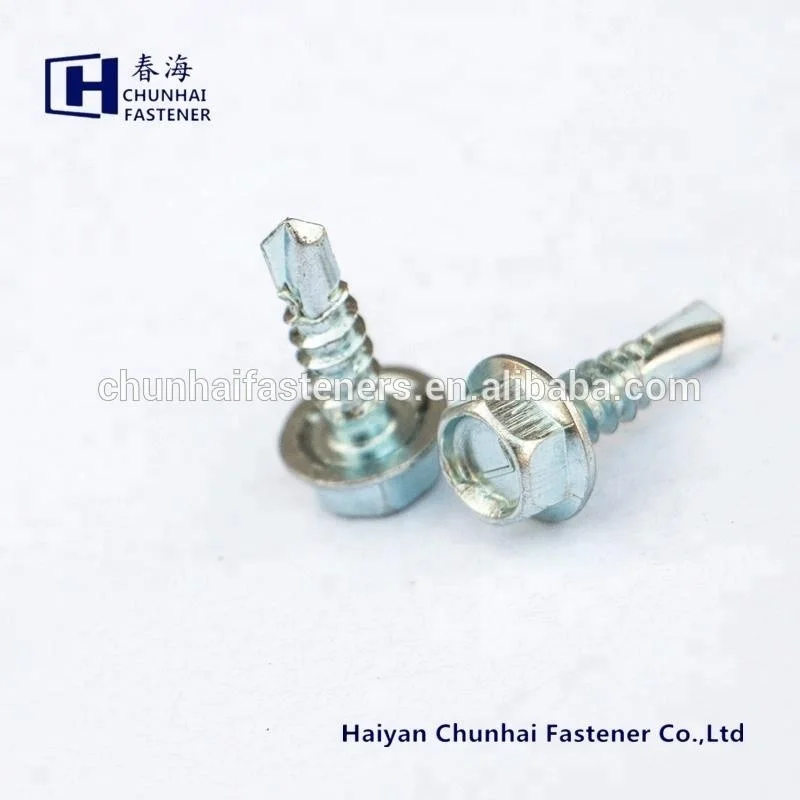
recessed hex washer head self drilling screw ANSI 14x1 
