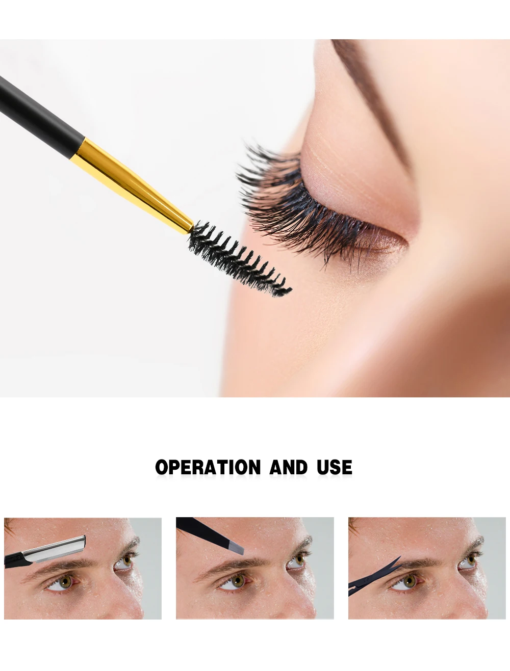 Wholesale Beauty Professional Black 5pcs Eyebrow Tool Makeup Set with Eyebrow Brushes
