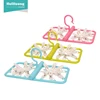 hot selling balcony rectangle foldable laundry home plastic clothes hanger with 12 pegs