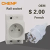 France electric modular socket with plug 16A 250V 3P din rail socket