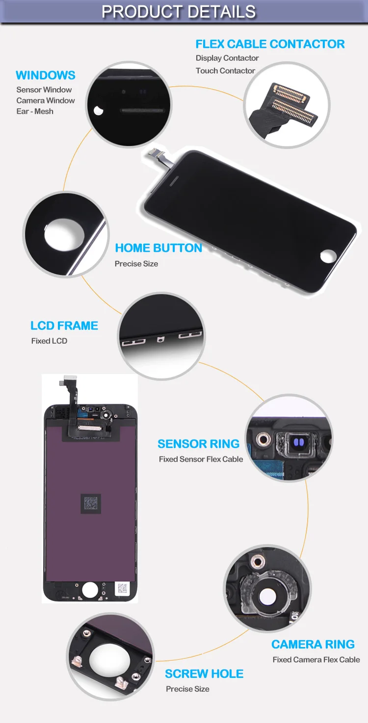 Oem Cell Phone Parts Chinese Touch Screen Mobile Spare Parts For Iphone