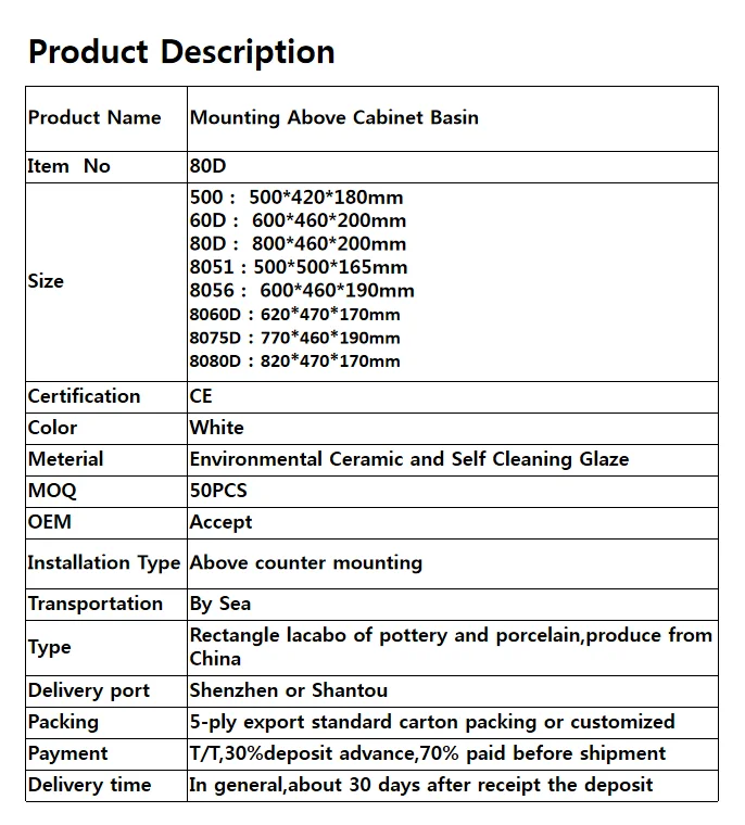 Modern design dining room bathroom vanity cabinet wash hand basin