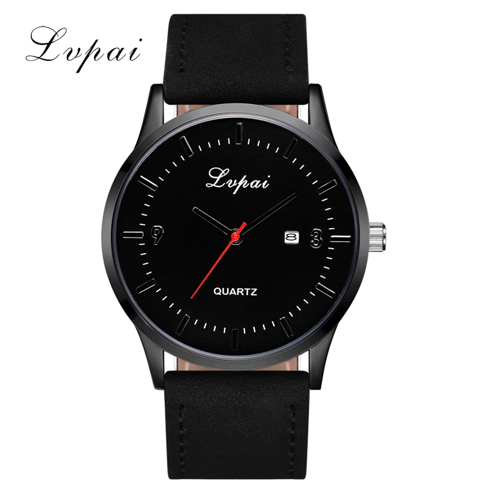 

Lvpai Brand Classic Leather Strap Fashion Big Dial Hot Sale Simple Men Wristwatch Quartz Wrist Watch, Black/white;black;black/black;beige/black;beige/white