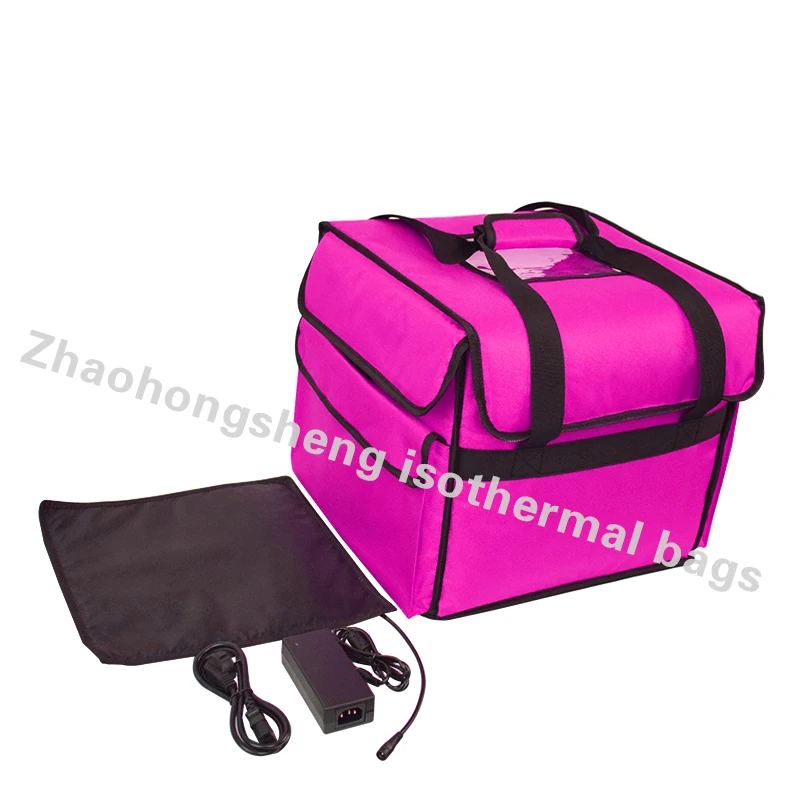 12v Thermal Heated Pizza Bag With Heating Plate Warmer Insulated Food