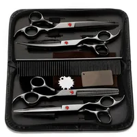 

4Pcs/Set Professional Salon Barber Scissors Hairdressing Shears Haircut Tool Kit with Comb for Pet Grooming Hair Styling 7.0"