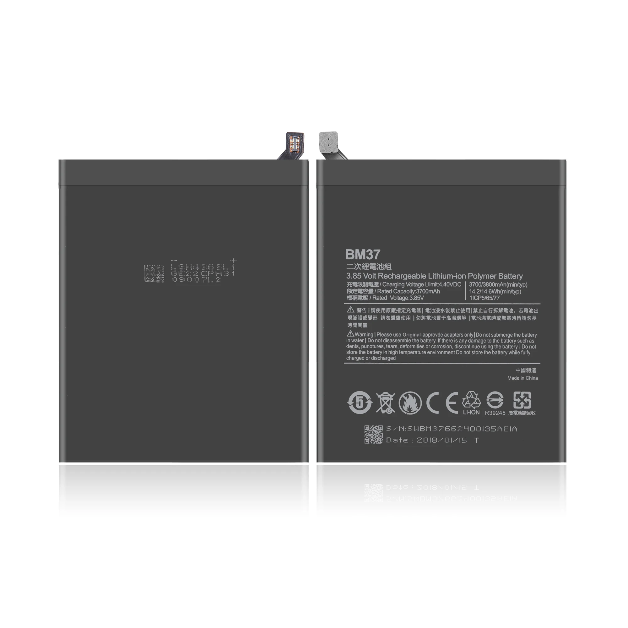 

Real 3800mAh BM37 bm37 mobile phone battery for Xiaomi Mi 5S Plus Mi5s plus bm 37 batteries original