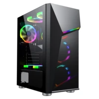 

Y01 2019 New Design 210mm width case pc full tower with RGB Strip Lights /pc gamer case with Mesh