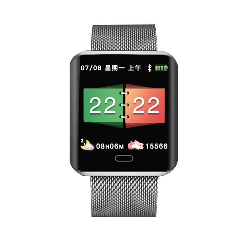 

New 1.3 color screen fashion ladies watch heart rate sports step B8 smart bracelet blood pressure, Balck silver