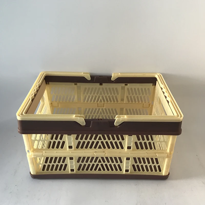 

3 foldable plastic shopping basket with handles, Customized