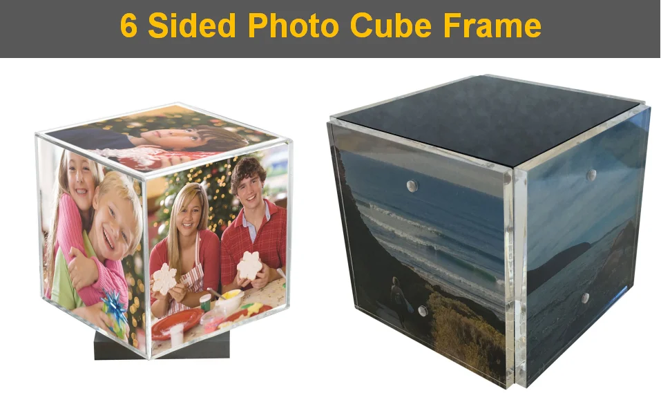 Top Selling 4 Sided Photo Block Cube For Home Office Desk,Beautiful 4