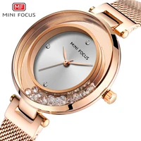 

MINI FOCUS 2019 New Fashion Luxury Ladies Watch Prism Fac Gold Steel Mesh Quartz Women Watches Top Brand Clock Relogio Feminino