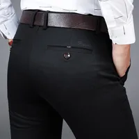 

2019 cotton Business men's large size casual pants winter elastic thick slacks wholesale stock trousers stretch men's clothing