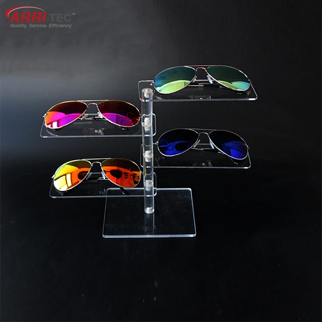 4 Layers Wholesale Clear Acrylic Sunglass Display Shelf Retail Shop