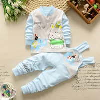 

Baby girl boutique clothing sets Winter Boy Bear Clothing Long Sleeve Overalls Cotton Suits Pajamas Baby Set Clothes