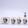 Ceramic bathroom 4-piece suite with floral print X floral design