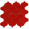 2014 New Crystal Glass Mosaic Arabesque Pattern Red Backsplash Tile