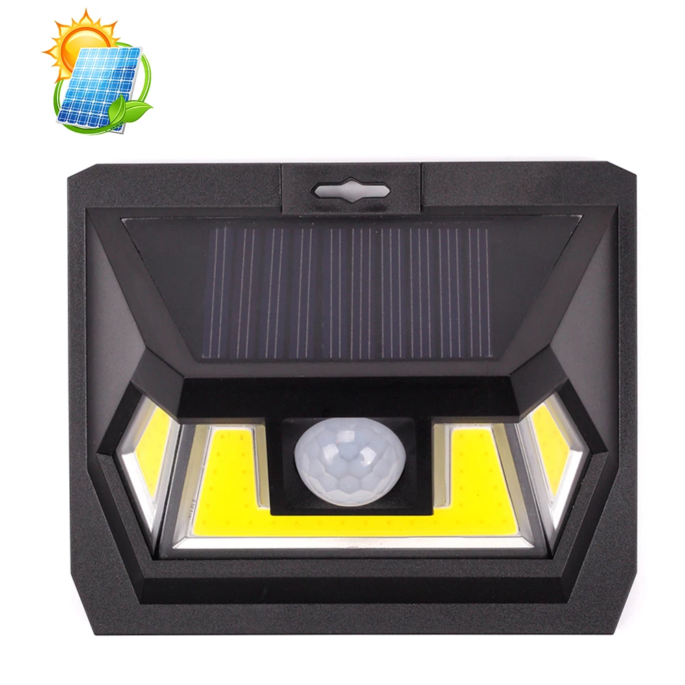 7 W ip 65 waterproof cob sensor light,18650 battery powered solar wall light with motion sensor details