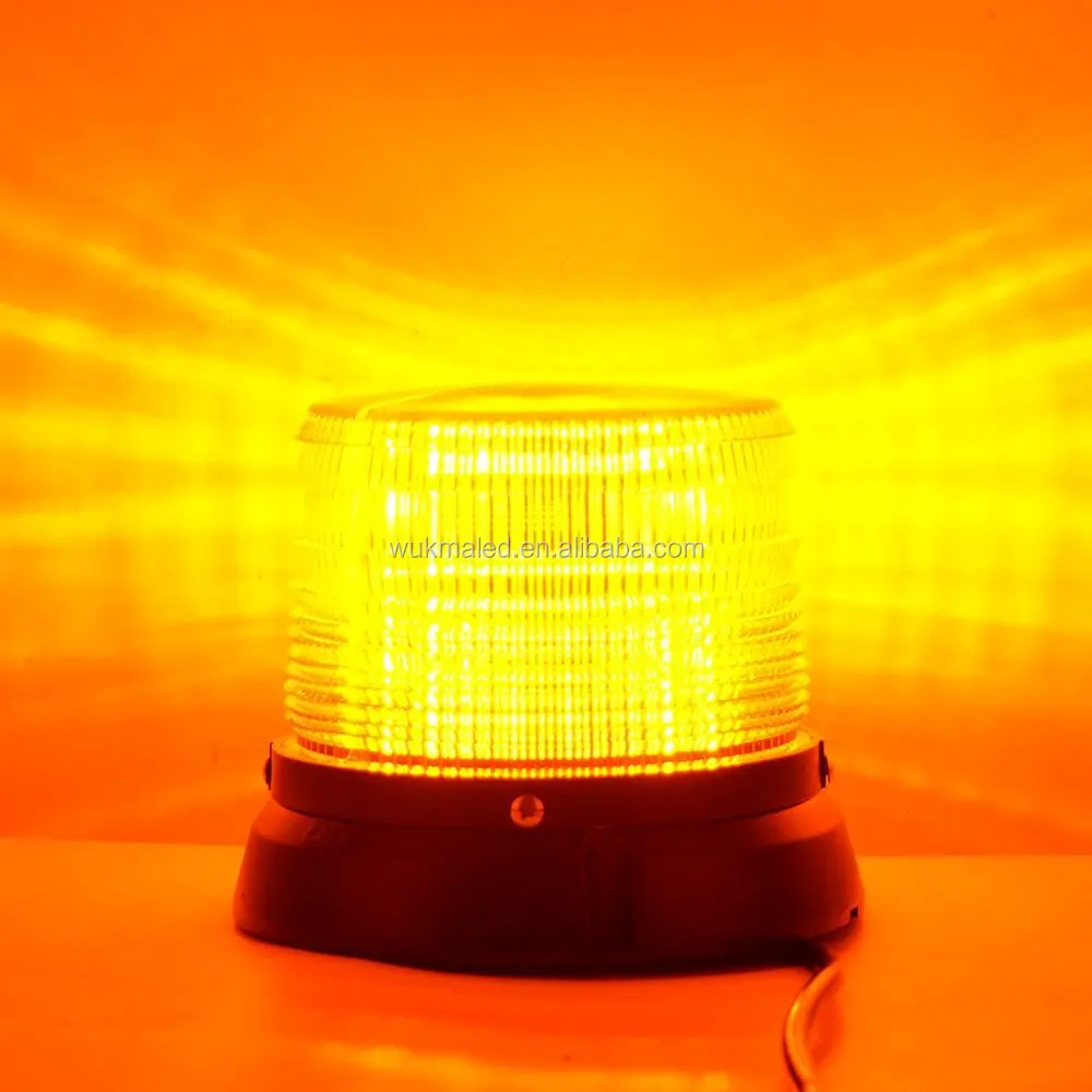 12V Amber Emergency Magnetic Flashing Warning Beacon Rotate Led Strobe Light For Truck Vehicle