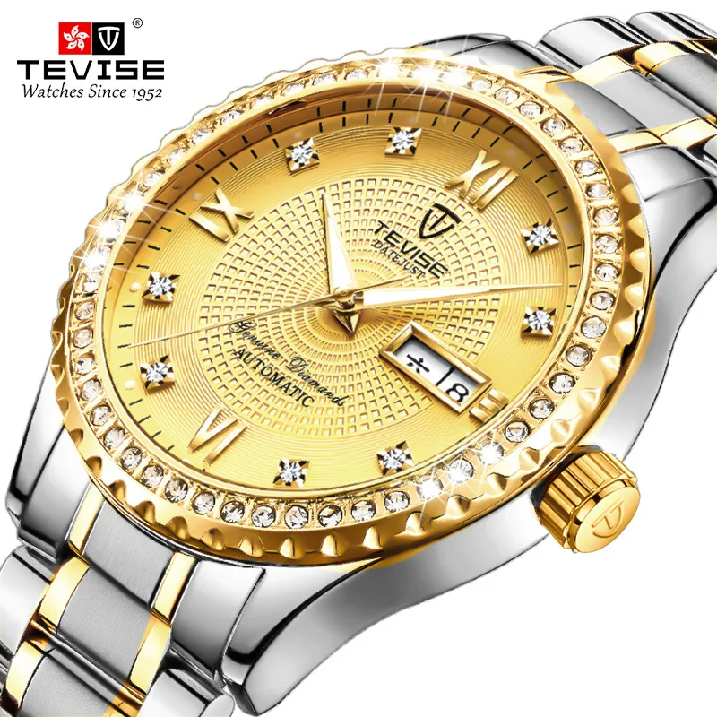 

Tevise T807B New Fashion Business Stainless Steel Waterproof Men Quartz Wrist Watch, As the picture