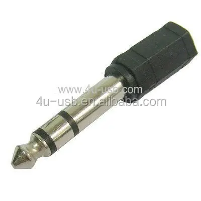6.35mm Male to 3.5mm Stereo Jack Adaptor Socket Adapter