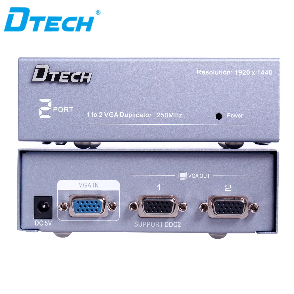 2way//Port SVGA//VGA Amplifier//Amp Duplicater//Multiplexor//Splitter PC//TV//Projector