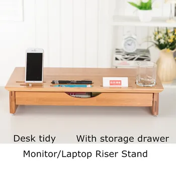 Luxury Craft Wood Monitor Stand With Riser Storage Organizer