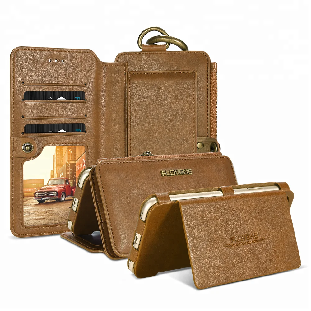 

Free Shipping 1 Sample OK 2 in 1 Leather Mobile Phone Case for iPhone X XR XS 6 7 8 11 Retro PU Leather Phone Case