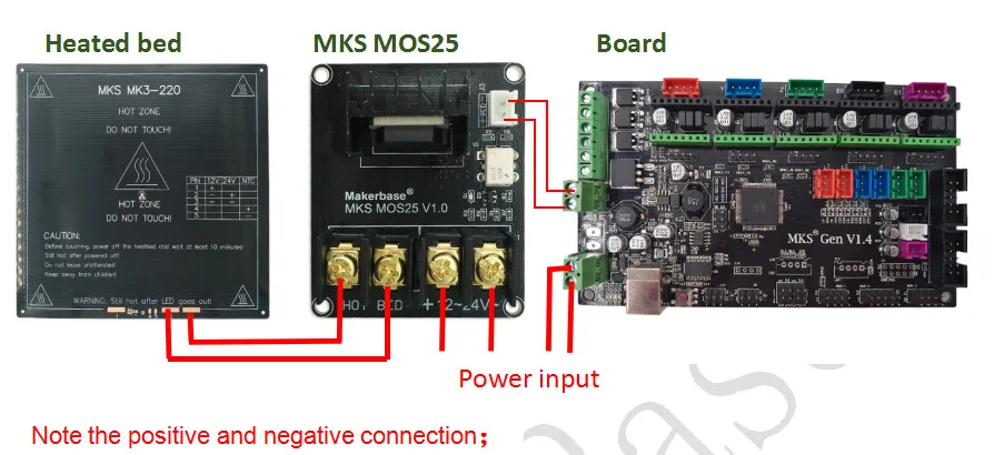 Pièces d'imprimante 3D contrôleur de chauffage MKS MOS25 V1.0 pour extrudeuse à lit chauffant module MOS supporte grand courant 25A
