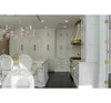 White U Shape Kitchen Design Storage Solid Wood Gloss Cabinet
