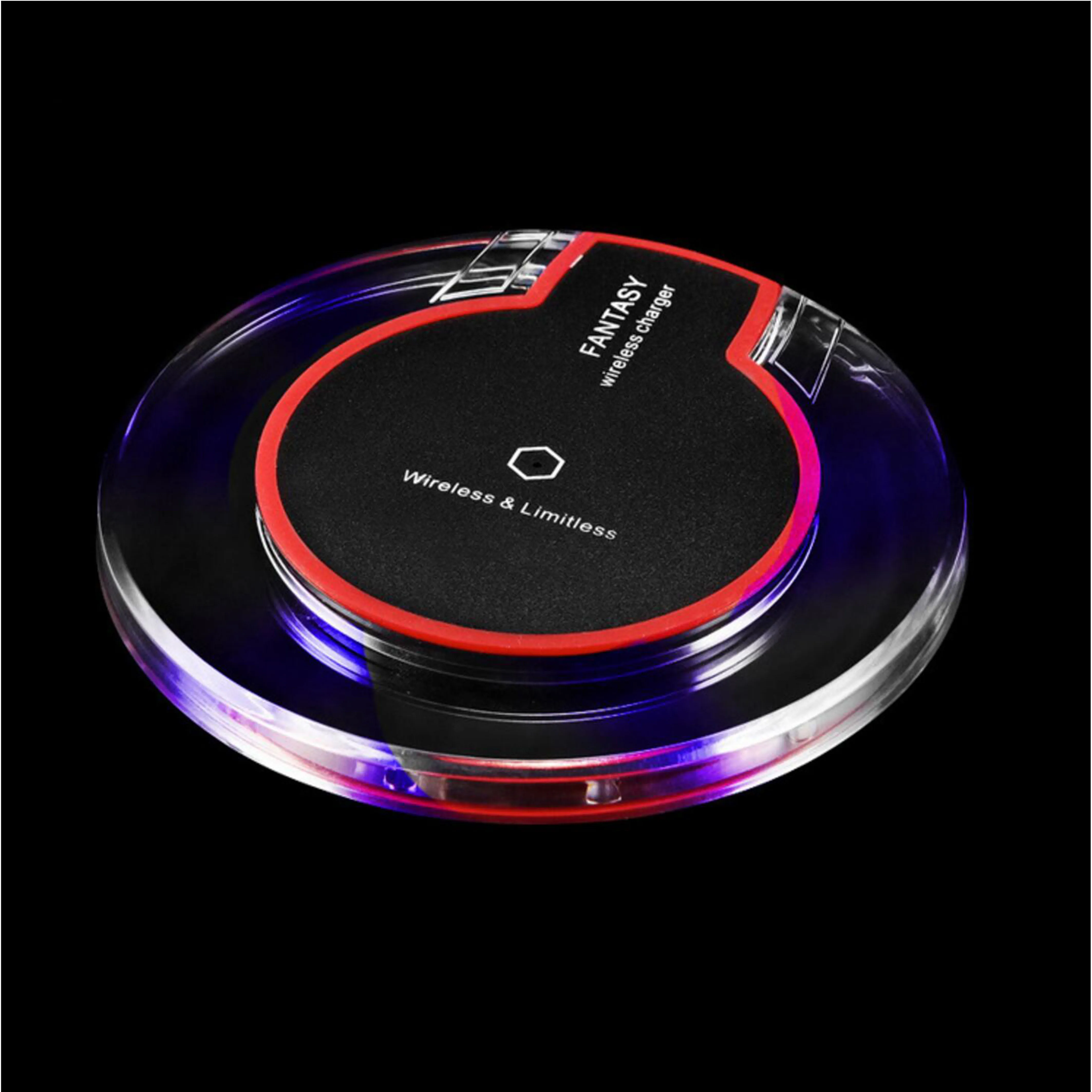 
Universal Crystal Wireless Charger Pad With LED Light Compatible All Support Qi Standard Mobile Phone 