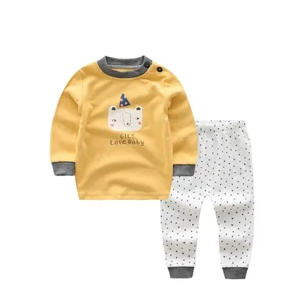 

Autumn Full Sleeves Baby Clothing Sets With Color Printed