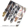 genuine leather classic checkered pattern couple watch strap