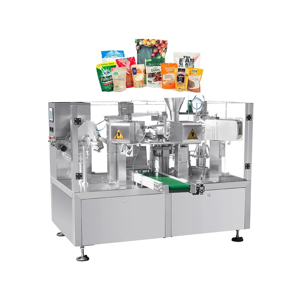 Auto Rotary Vertical Stand Up Pouch Filling And Sealing Machine For