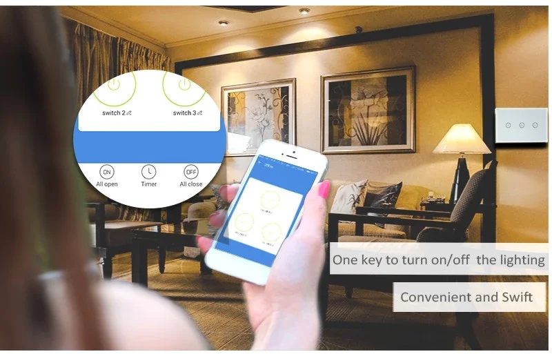 Electrical wall on-off switch timer smart light switch 1000W