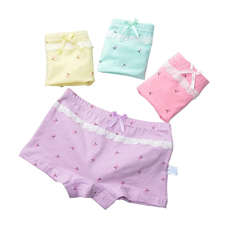 

OEM Custom Lovely Cherry Panties Kids Boxers Briefs Children Underwear Girl, Multi-colors