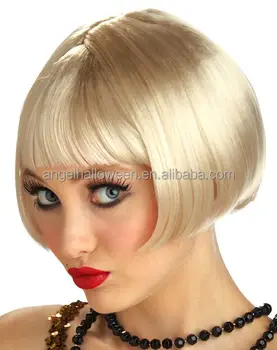 Flirty Flapper Blonde 20s 30s Bob Women Costume Synthetic Wig