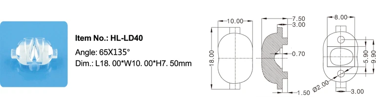 Street light lens single lens series match led cree3535
