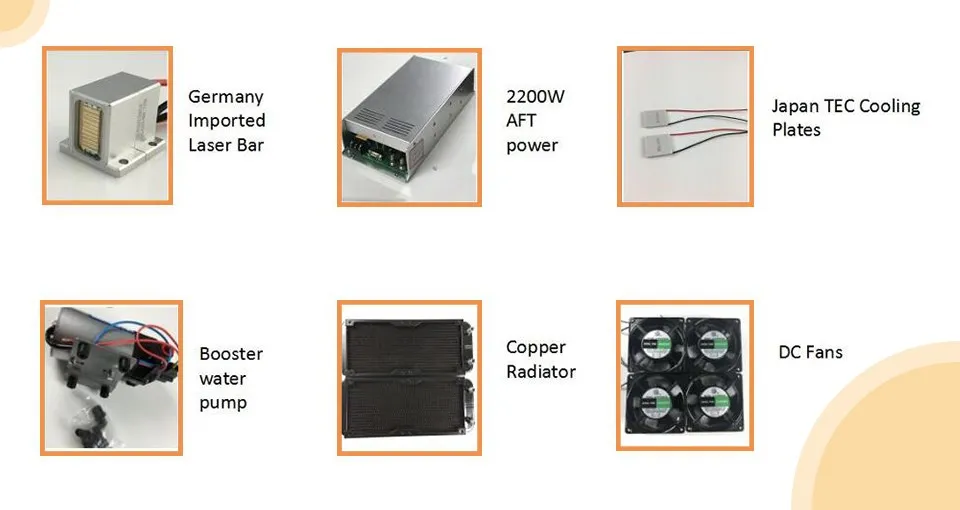 Hottest Germany Bars 808 Diode Laser Hair Removal Price 808 / 755 / 1064 Nm