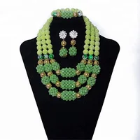 

2018 hot selling bead jewelry sets mix color clay bead earring and necklace