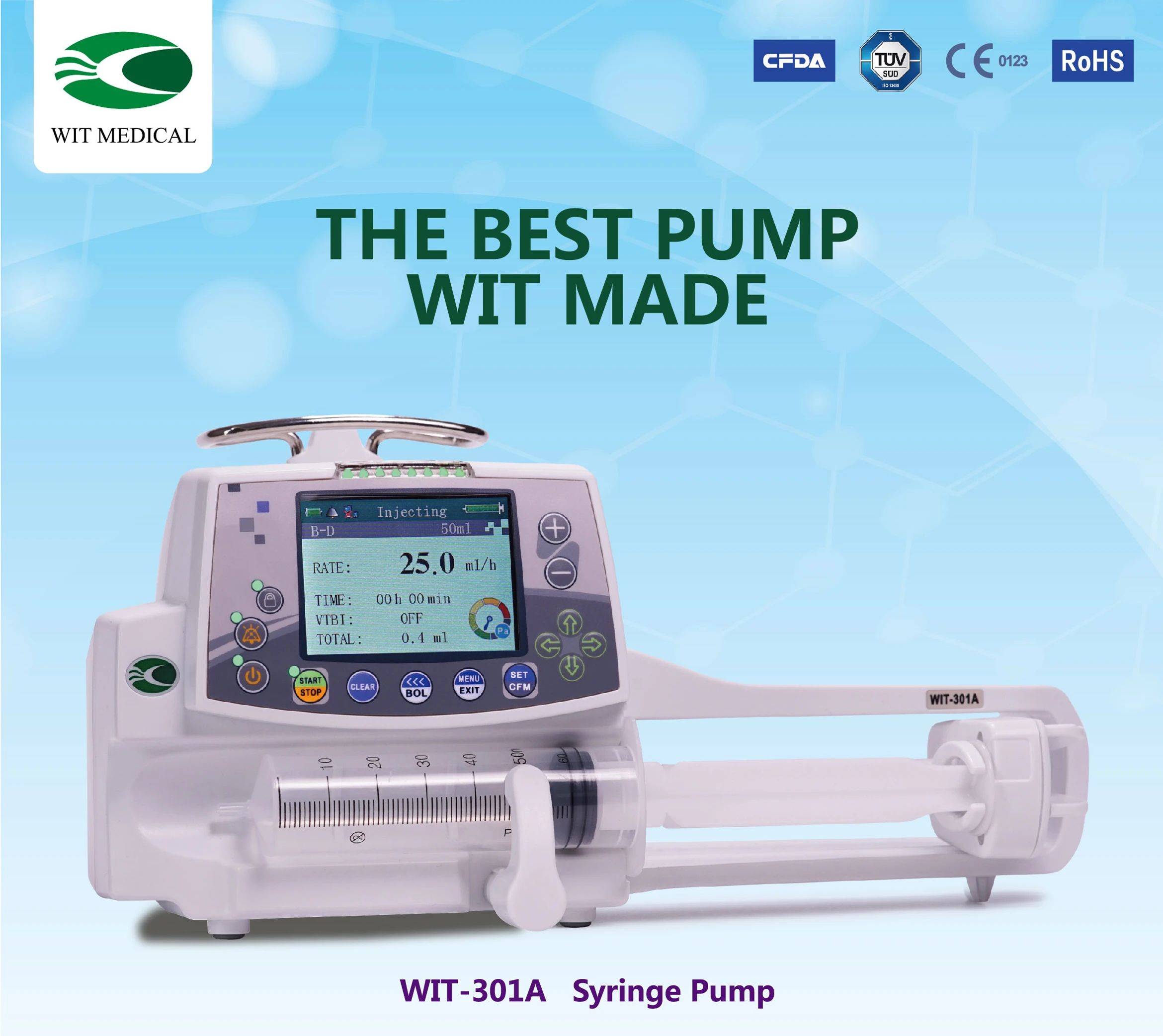

Factory Store - Syringe Pump WIth TIVA European Standard TUV CE & ISO13485, RoHS Certificate, White