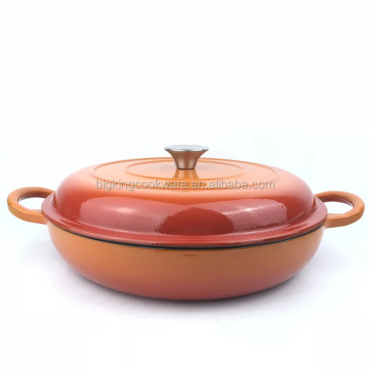 

30cm shallow stew pot, cast iron soup pot OEM