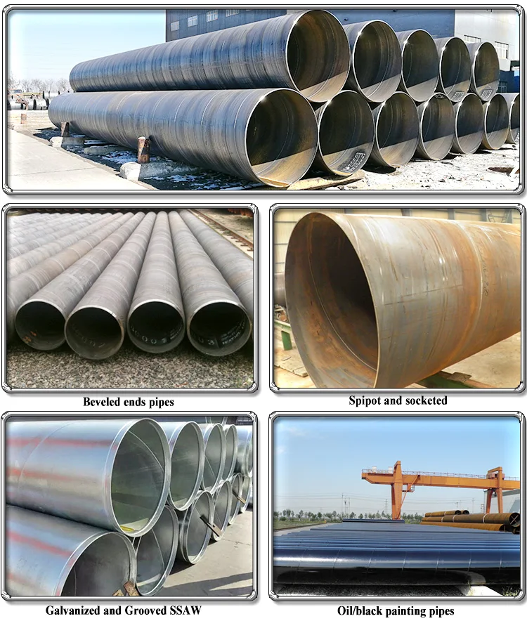 Spiral steel pipes used for piling pipes for bridge, port construction, Hydro power project