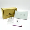 US standard Luxury Crystal Glass Panel 3 Gang 1 Way touch screen smart wifi wall switch