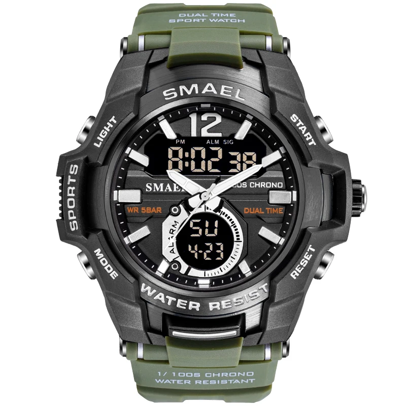 

Smael Modern 1805 waterproof 5ATM dual time display men watch wristwatches