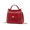 Fancy ladies female embossed lizard leather designer branded hand bags for women