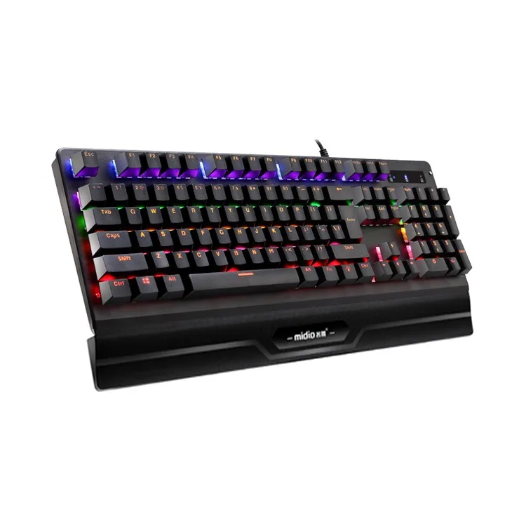RGB  104 Key Wired Backlit RGB Mechanical Keyboard Gaming Programmable Macro key Gamer keyboard With  Wrist Rest teclado
