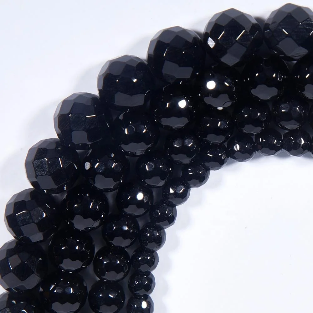 

Wholesale Natural Onyx Cutting Faceted Well Polished Beads for Jewelry Making Onyx Round Loose Beads