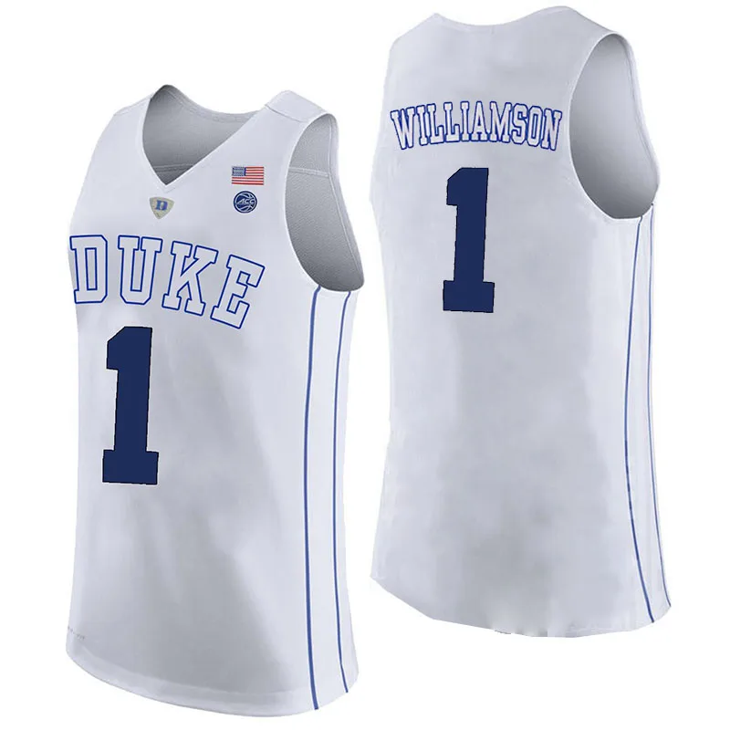 

Zion Williamson Sublimation Embroidery Logos LeBron James 2019 top quality ncaa basketball jersey