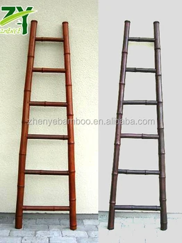 Zy 819 Cheap Price Colour Stained Bamboo Ladder Bamboo Stepladder